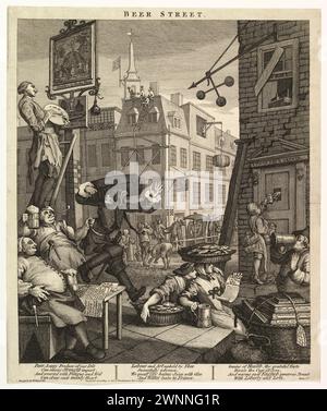 Beer Street. William Hogarth. Februar 1751. Stockfoto