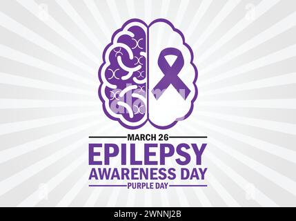 Epilepsie Awareness Day Purple Day. Urlaubskonzept. Vorlage für Hintergrund, Banner, Karte, Poster mit Textbeschriftung Stock Vektor