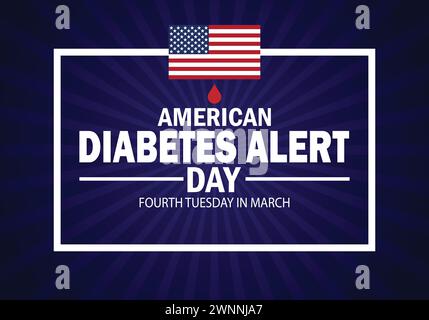 Hintergrundbild zum American Diabetes Alert Day mit Typografie. American Diabetes Alert Day, Hintergrund Stock Vektor
