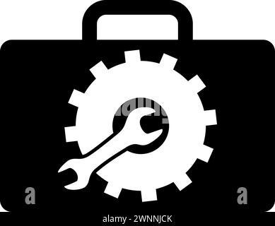 Silhouette des Symbols Reparatursatz in flacher Ausführung. Stock Vektor