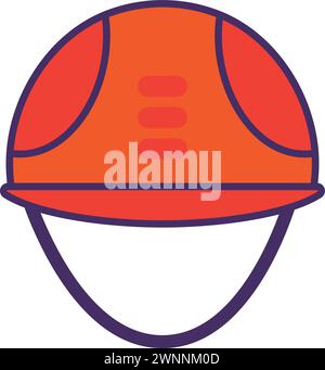 Schutzhelm für die Einhaltung der Sicherheitsvorschriften. Professionelle Heimwerkerwerkzeuge und -Ausrüstung von hochqualifizierten Spezialisten. Einfach farbig Stock Vektor