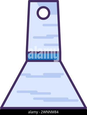 Reparieren Sie den Bauspachtel mit breiter Metallklinge. Professionelle Heimwerkerwerkzeuge und -Ausrüstung von hochqualifizierten Spezialisten. Einfacher Vektor mit farbigen Konturen Stock Vektor