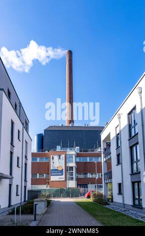 Das Igony-Heizwerk Essen-Rüttenscheid, ein mit Erdgas betriebenes Fernwärmewerk, das das Universitätsklinikum Essen und das Alfr versorgt Stockfoto