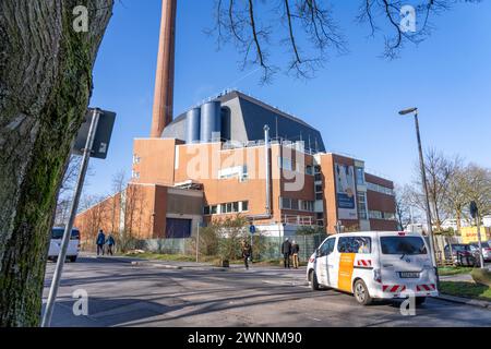 Das Igony-Heizwerk in Essen-Rüttenscheid, ein mit Erdgas betriebenes Fernwärmewerk, das das Universitätsklinikum Essen, das Alfr, versorgt Stockfoto