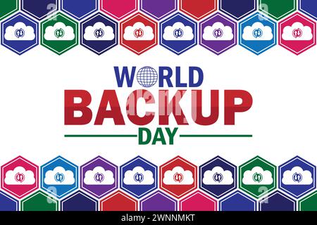 Hintergrundbild zum Weltsicherungstag mit Typografie. World Backup Day, Hintergrund Stock Vektor