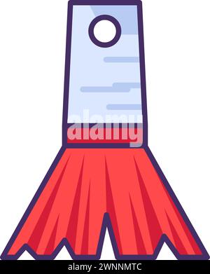 Borstenpinsel zum Lackieren von Oberflächen. Professionelle Heimwerkerwerkzeuge und -Ausrüstung von hochqualifizierten Spezialisten. Einfaches Vektorsymbol mit farbigen Konturen isoliert Stock Vektor