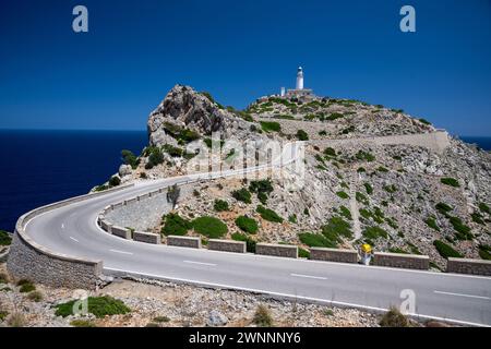 Straße zum Formentor Lighthouse Stockfoto