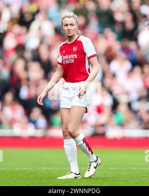 London, Großbritannien. März 2024. Leah Williamson von Arsenal während des Spiels Arsenal Women gegen Tottenham Hotspur Women Barclays Women's Super League im Emirates Stadium, London, England, Vereinigtes Königreich am 3. März 2024 Credit: Every Second Media/Alamy Live News Stockfoto