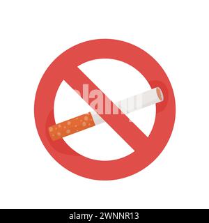 Welttageltag, durchgestrichene Zigarette, kein Rauchen. Vektorillustration auf weiß Stock Vektor