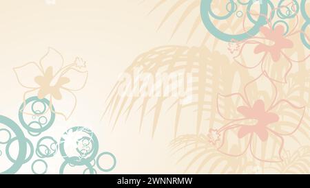 tropisches hawaiianisches Hologramm Hintergrund Postkarte im Vektorformat Stock Vektor