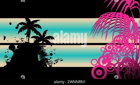 tropisches hawaiianisches Hologramm Hintergrund Postkarte im Vektorformat Stock Vektor