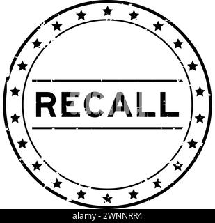 Grunge schwarz erinnern Wort runde Gummidichtung Stempel auf weißem Hintergrund Stock Vektor