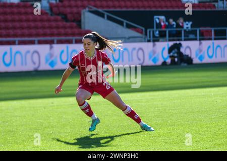 Bristol, Großbritannien. März 2024. Bristol, England, 3. März 2024 Ffion Morgan (24 Bristol City) während des Spiels der Barclays FA Womens Super League zwischen Bristol City und Brighton & Hove Albion am Ashton Gate in Bristol, England. (Beast/SPP) Credit: SPP Sport Press Photo. /Alamy Live News Stockfoto