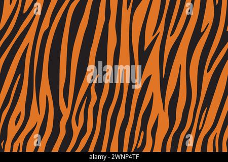 Tigerfell, nahtloses Tiermuster für Textildesign Stock Vektor