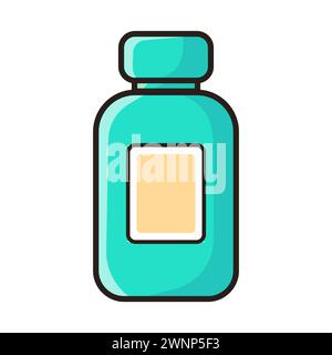 Verpackungen für Hautpflegekosmetika. Mizellares Wasser. Flasche Lotion. Schaum zum Waschen. Gesichtsmilch. Vektorabbildung in abgewickelter Form Stock Vektor