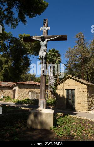 Die Santa Barbara Mission ist eine der Hauptattraktionen der Region. Stockfoto