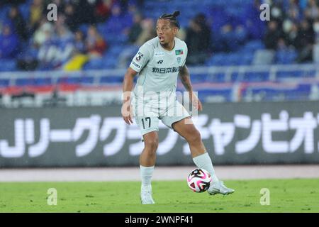 Nissan Stadium, Kanagawa, Japan. März 2024. Wellington (Avispa), 1. MÄRZ 2024 - Fußball/Fußball: 2024 J1 League Spiel zwischen Yokohama F. Marinos und Avispa Fukuoka im Nissan Stadium, Kanagawa, Japan. Quelle: YUTAKA/AFLO SPORT/Alamy Live News Stockfoto