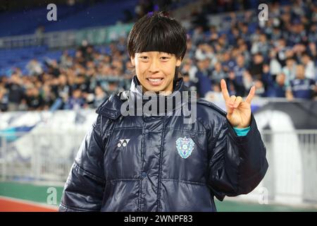 Nissan Stadium, Kanagawa, Japan. März 2024. Kazuya Konno (Avispa), 1. MÄRZ 2024 - Fußball/Fußball : 2024 J1 League Spiel zwischen Yokohama F. Marinos und Avispa Fukuoka im Nissan Stadium, Kanagawa, Japan. Quelle: YUTAKA/AFLO SPORT/Alamy Live News Stockfoto