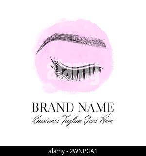 Make-up-Künstler-Logo für Augenbrauen und Wimpern Stock Vektor