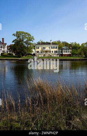 Immobilien am Mystic River in Stonington, Connecticut Stockfoto