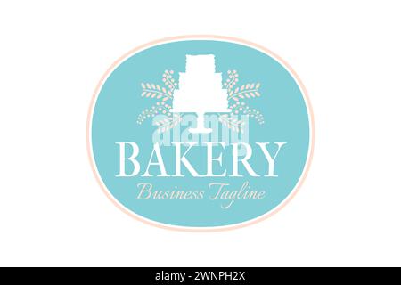 Bäckerei und Kuchen schönes rundes Logo-Design in Pastellfarben Stock Vektor