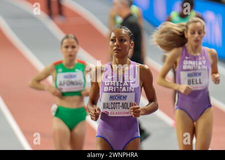 Glasgow, Großbritannien. März 2024. Emirates Arena, Glasgow, Schottland - Sonntag, 3. März: Revee WALCOTT-NOLAN (Großbritannien und Nordirland - GBR) tritt am Sonntag, 3. März 2024, im 1500-Meter-Finale während der Leichtathletik-Hallenweltmeisterschaften Glasgow 2024 in der Emirates Arena an (Claire Jeffrey/SPP). /Alamy Live News Stockfoto