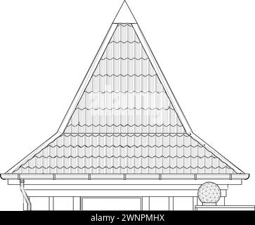 Das Dach des modernen Gebäudes Turm Vektor. Blick auf das Hüftdach. Ein Hüftdach, Hüftdach, Hüftdach. Stock Vektor