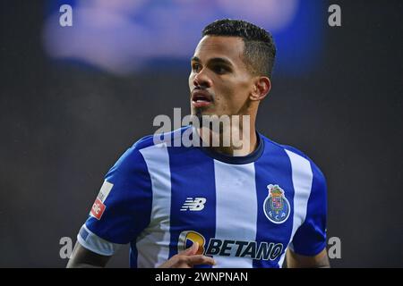 3. März 2024: Porto, Portugal: Wenderson Galeno von Porto, FC Porto gegen Benfica; Campeonato Portugu&#xea;s bei Estádio do Drag&#xe3;o Stockfoto