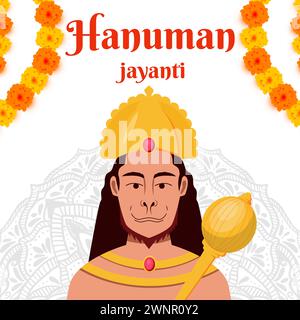 hanuman jayanti Illustration in flachem Design Vektorstil Stock Vektor