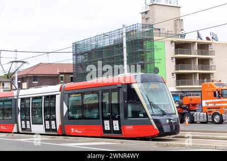 Sydney CBD Stadtbahn auf der Anzac Parade in Kensington, östlichen Vororten, SydneyAustralia Stockfoto