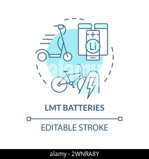 LMT-Batterien sanftes blaues Konzeptsymbol Stock Vektor