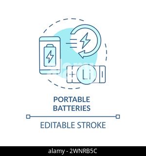Handybatterien, blau, Konzeptsymbol Stock Vektor