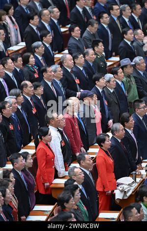 Peking, China. März 2024. Die Eröffnungssitzung der zweiten Sitzung des 14. Nationalen Komitees der Politischen Konsultativkonferenz des chinesischen Volkes (KPCC) findet am 4. März 2024 in der Großen Halle des Volkes in Peking, der Hauptstadt Chinas, statt. Quelle: Zhang Ling/Xinhua/Alamy Live News Stockfoto