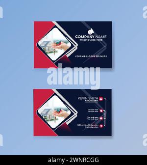 Vorlage für das Design von Werbekarten. Design-Vorlage für Marketing-Visitenkarten. Stock Vektor