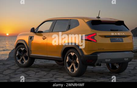 Der Neue Dacia Duster. Hit kompakter SUVs, die für die Serienproduktion bereit sind Stockfoto