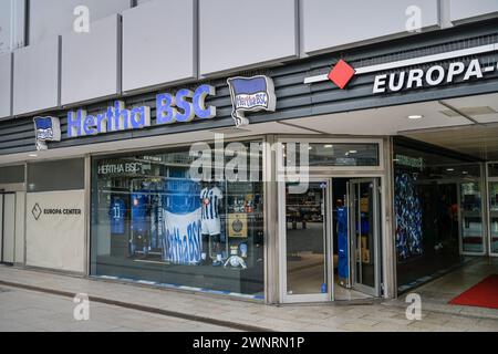 Hertha BSC Fanshop, Breitscheidplatz, Tauentzienstraße, Charlottenburg, Berlin, Deutschland Stockfoto