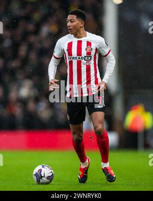 Jobe Bellingham von Sunderland in Aktion während des Sky Bet Championship Matches in Carrow Road, Norwich. Bilddatum: Samstag, 2. März 2024. Stockfoto