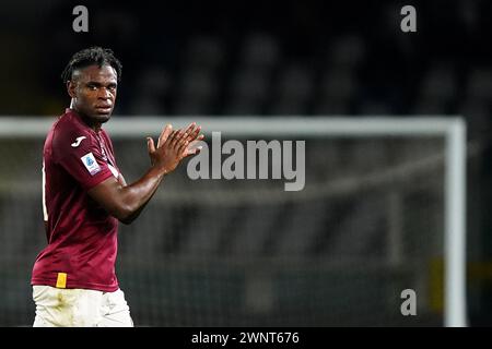 Torino, Italien. März 2024. Foto Spada/LaPresse 02 marzo 2024 - Turin, Italia - Sport, calcio - FC Turin vs Fiorentina - Campionato italiano di calcio Serie A TIM 2023/2024 - Stadio Olimpico Grande Turin. Nella Foto: Duvan Zapata 02. März 2024 Turin, Italien - Sport, calcio - FC Turin vs Fiorentina - italienische Fußballmeisterschaft der Serie A 2023/2024 - Olimpico Grande Torino Stadium. Im Bild: Duvan Zapata Credit: LaPresse/Alamy Live News Stockfoto