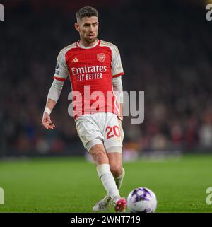 25. Februar 2024 - Arsenal gegen Newcastle United - Premier League - Emirates Stadium Arsenal's Jorginho in Aktion. Bild : Mark Pain / Alamy Live News Stockfoto