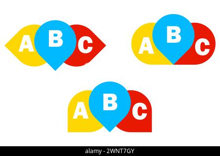 Englisches Schulabzeichen. Emblem für Sprachenlernen. Symbol des sprechenden Clubs. Das Symbol mit Blase spricht darin Buchstaben. Vektorabbildung. Eps Stock Vektor