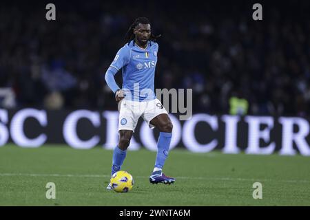 Neapel, Italien. März 2024. Der kamerunische Mittelfeldspieler Andre Zambo Anguissa während des Fußballspiels der Serie A zwischen dem SSC Napoli und Juventus im Diego Armando Maradona Stadium in Neapel, Süditalien, am 3. März 2023. Quelle: Unabhängige Fotoagentur/Alamy Live News Stockfoto