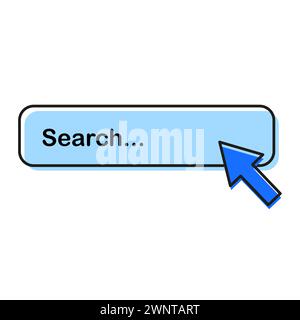Vorlage für 3D-Suchleiste für Website. Realistischer Pfeil, Cursor. Vektorabbildung. EPS 10. Rohbild. Stock Vektor
