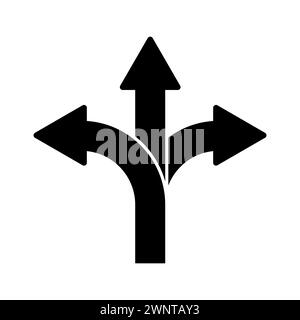 Symbol für drei-Wege-Pfeil. Vektorabbildung. EPS 10. Rohbild. Stock Vektor