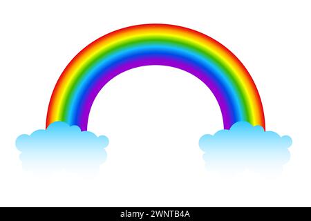 Farbe Regenbogen mit Wolken. Vektorabbildung. EPS 10. Rohbild. Stock Vektor