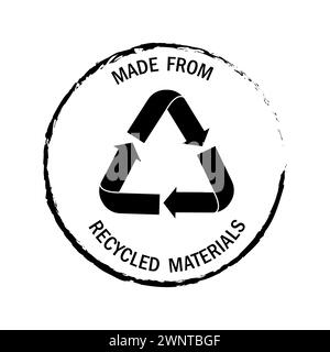 Hergestellt aus recycelten Materialien. Vektorabbildung. EPS 10. Rohbild. Stock Vektor
