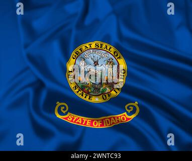 Die Flagge des US-Bundesstaates Idaho wackelte Stockfoto