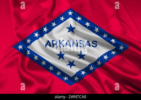 Die Flagge des US-Bundesstaates Arkansas wackelte Stockfoto