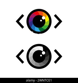 Augensymbol. Augensymbol. Flaches Augenzeichen. Bunte Augensymbole. EPS 10. Rohbild. Stock Vektor