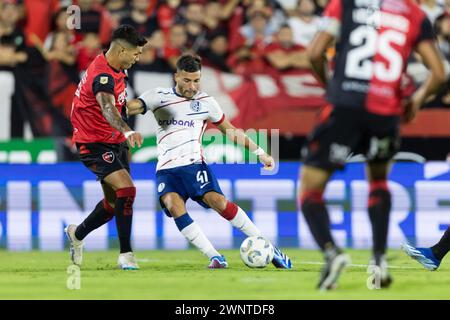 Rosario, Argentinien. März 2024. Ivan Leguizamon aus San Lorenzo tritt beim Copa de la Liga Profesional de Fútbol Spiel zwischen Newell's Old Boys und Club Atlético San Lorenzo im Marcelo Bielsa Stadion an. Quelle: Mateo Occhi (Sporteo) / Alamy Live News Stockfoto