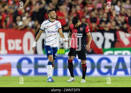 Rosario, Argentinien. März 2024. Ivan Leguizamon aus San Lorenzo beklagt sich während des Spiels Copa de la Liga Profesional de Fútbol zwischen Newell's Old Boys und Club Atlético San Lorenzo im Marcelo Bielsa Stadion. Quelle: Mateo Occhi (Sporteo) / Alamy Live News Stockfoto